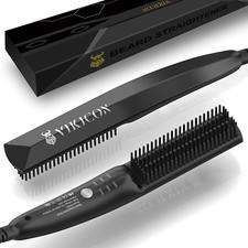 VIKICON Beard Straightener, 30S Quick Heated Beard Brush, Mini Heating Comb For