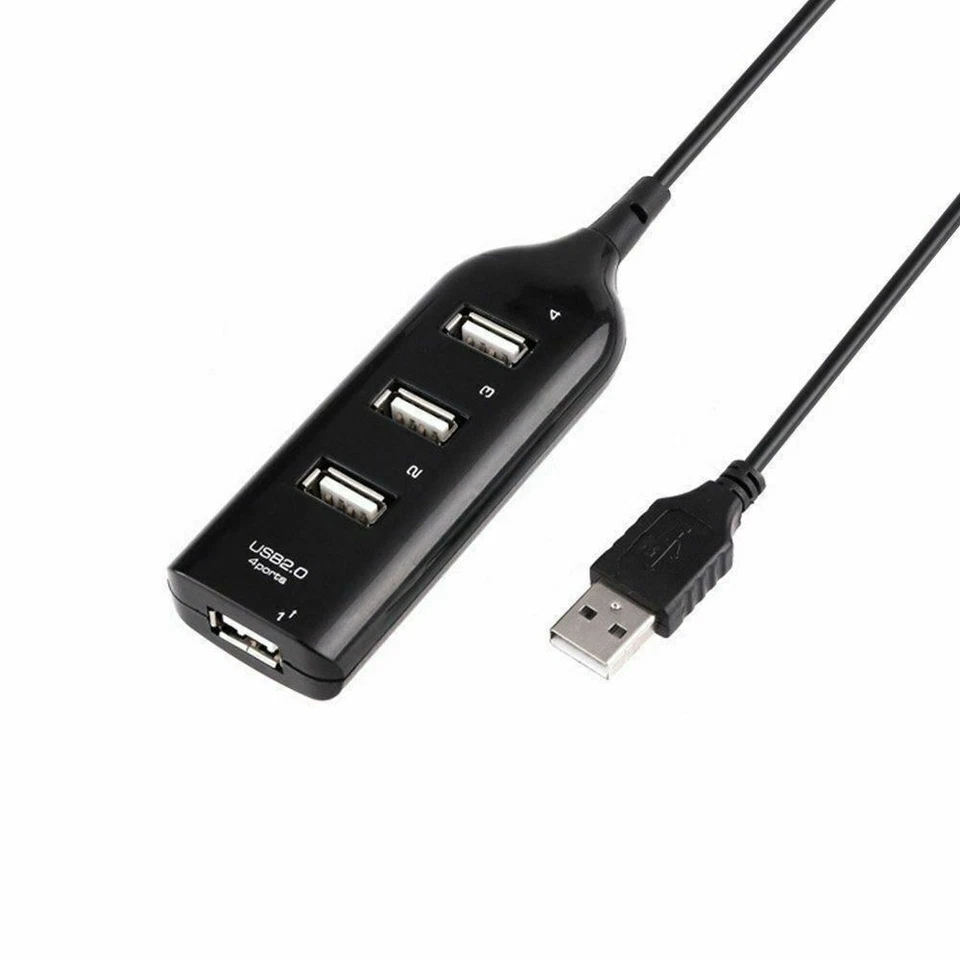 1pc Black USB 2.0 Hi-Speed 4-Port Splitter Hub For PC Notebook Plug & Play - Image 3 of 4