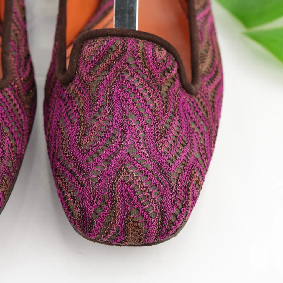 Zapato sin cordones MISSONI Italia para mujer talla 37,5 6,5 tejido ganchillo rosa Foto 2 de 4