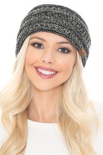 C.C Soft Stretch Winter Warm Cable Knit Fuzzy Lined Ribbed Ear Warmer Headband