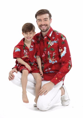 Father Son Matching Holiday Hawaiian 