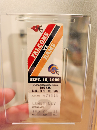 1989 DEION SANDERS NFL DEBUTTO & TD #1 BIGLIETTO 9/10/89 PSA 4 - FALCONS RAMS - Foto 3 di 4