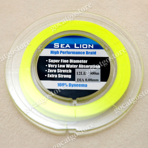 NEW Sea Lion 100% Dyneema Spectra Braid Fishing Line 300M 12lb Yellow - Picture 1 of 3