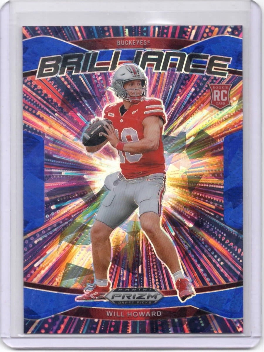 WIll Howard 2025 Prizm Draft Picks Brilliance Blue Ice /149 #23 OSU RC SP