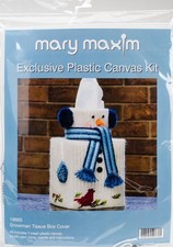 Mary Maxim 19665 Snowman Tissue Box Plastic Canvas Kit-5" 7 Count
