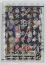 2021 Panini Clearly Donruss Holo Rated Rookie Logo Rhamondre Stevenson #86 3t8
