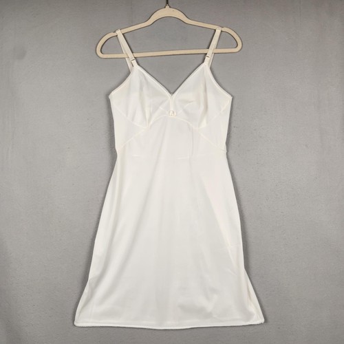 Vintage Sears Full Slip Womens 34 White Fortrel Non Cling Adjustable 70s