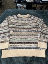 J.Crew Mens Fair Isle Lambswool Blend Sweater Sz M Fisherman