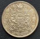 1964 Canada Silver 50-Cent Half Dollar - 80% Silver - Nice Toning Great Detail