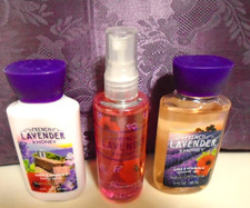 Bath  Body Works FRENCH LAVENDER HONEY Lotion Mist shower 3 oz ea Travel Size
