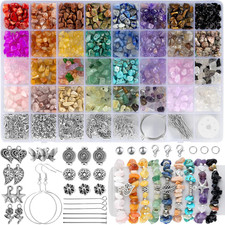 32 Colors Crystal Beads for Jewelry Making,1200 Pcs Natural Stone Beads Bracelet