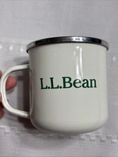 L.L.BEAN Enamel MUG Green Lettering-Freeport, Maine