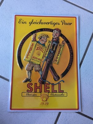 Shell Blechschild Ein gleichw.Paar lim. Edition Motiv 1939 20x30 cm Aufl. 6.500