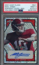 2021 Leaf Ultimate Draft #PA-MJ1 Mac Jones Portrait AUTO Red PSA 9 #/5