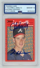 TOM GLAVINE & JOHN SMOLTZ Braves Signed 1990 Donruss ERROR Card PSA AUTO 53232