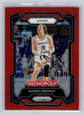 2024 Panini Prizm Monopoly WNBA Maddy Siegrist #59 Red Prizms #/99 Dallas Wings