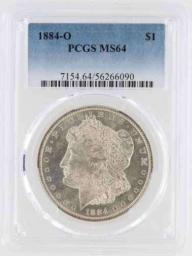 1884-O Morgan Silver Dollar PCGS MS64 S$1 New Orleans Minted chipped holder