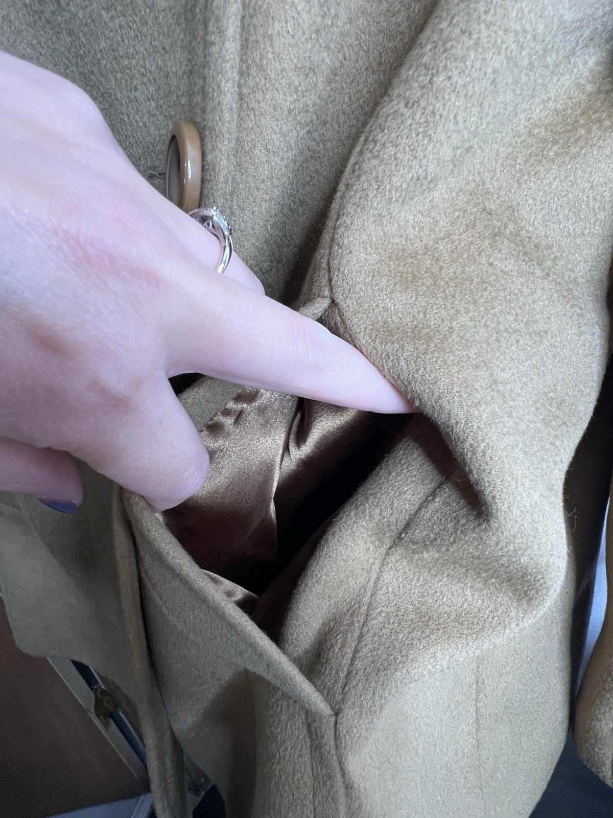 Jonathan Michael Wool Coat Jacket Taupe Tan Lined Neutral Women’s Size 14 image 6