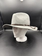 Something Special Gray Wool Floppy Brim Hat Wide Brim Fedora Leather Band