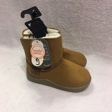 Wonder Nation Faux Suede Boots Toddler 5 Brown NEW Fur Lined Cozy Winter Shoes