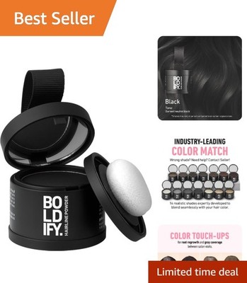 Instant Root Touch-Up Hairline Powder - Water-Resistant Gray Coverage - Black