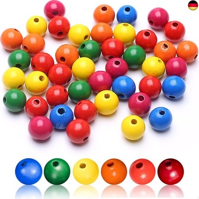 holzperlen 200pcs 16 mm Natürliche Holz Perlen Runde Holzperlen, Bastelnperlen f