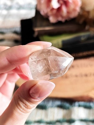 Phantom Lodalith poliert Mini Point Kristall Garten Quarz Rutil Einschlüsse