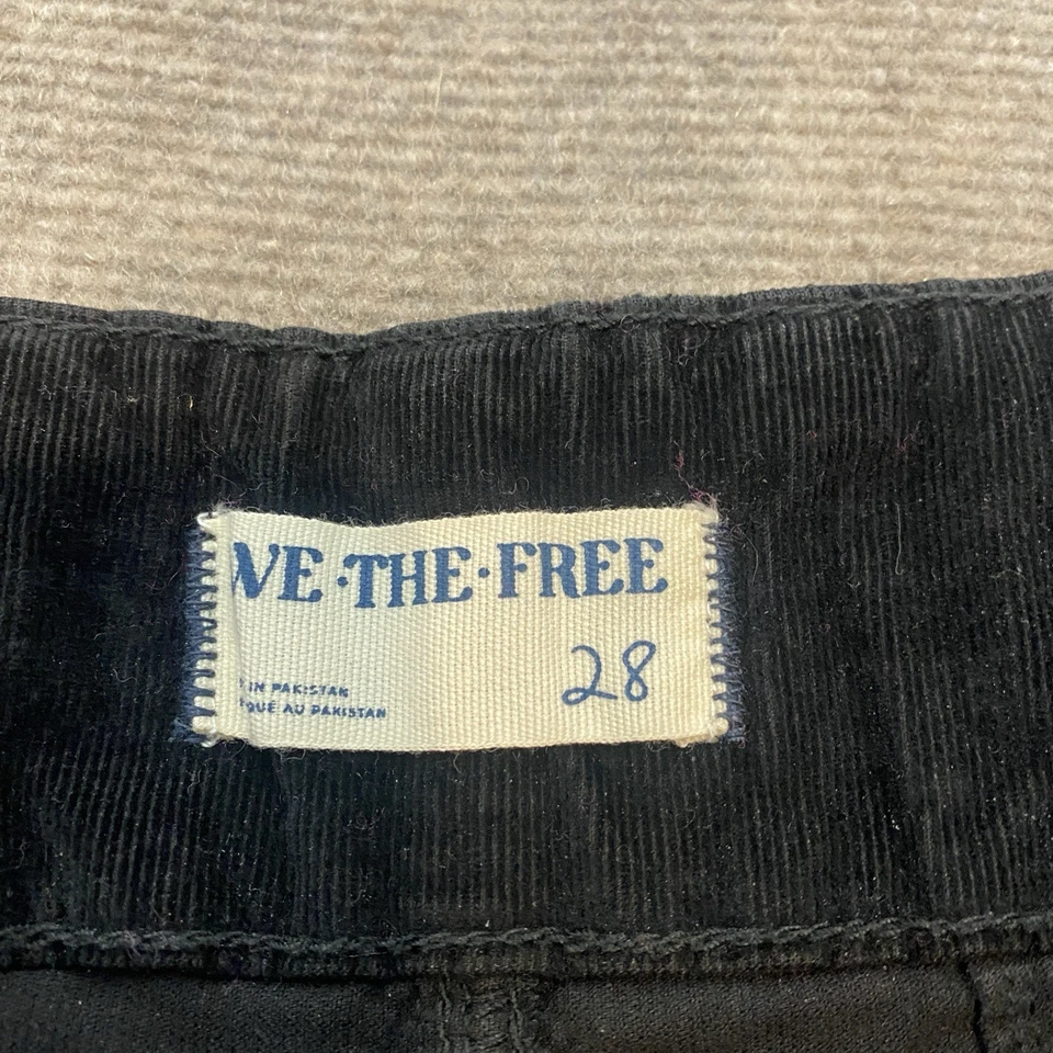 We The Free Pants Womens Size 28 Black Corduroy Flare High Rise 70s Style - Image 4 of 4