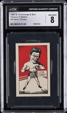 1947 D. CUMMINGS & SON FAMOUS FIGHTERS #4 GENE TUNNEY CGC 8