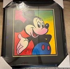 Peter Max Serigraph Mickey Mouse - from suite of 4 Framed HC15/15 COA 1995 New