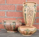 Roseville Florentine 3 pieces, see details, Vase, Bowl, Jardiniere, Art Pottery