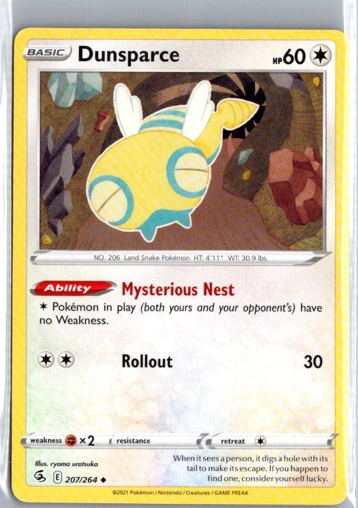 Dunsparce 207/264 Uncommon Fusion Strike Pokemon Lightly Played