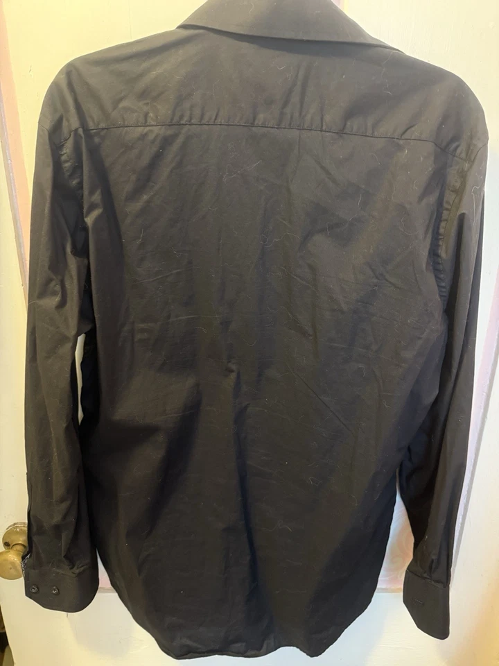 Camisa para hombre Bristol & Bull negra manga larga mediana con botones Foto 3 de 3