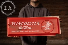 Vintage Winchester Western Embossed Plastic Store Display Sign