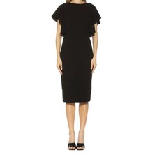 Alexia Admor dress Luna draped flutter sleeves black Medium M