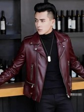 Men's PU leather jacket new spring and autumn slim fit motorcycle jacket