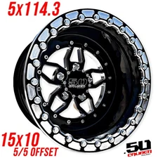 50 Caliber Racing 501 15x10 Beadlock Wheel 5x114.3 Polaris RZR Pro R / Turbo R
