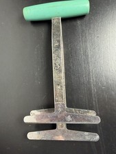 VTG Foley Chopper w/ 3 Stainless Blades Turquoise Wood Handle Made In USA MCM
