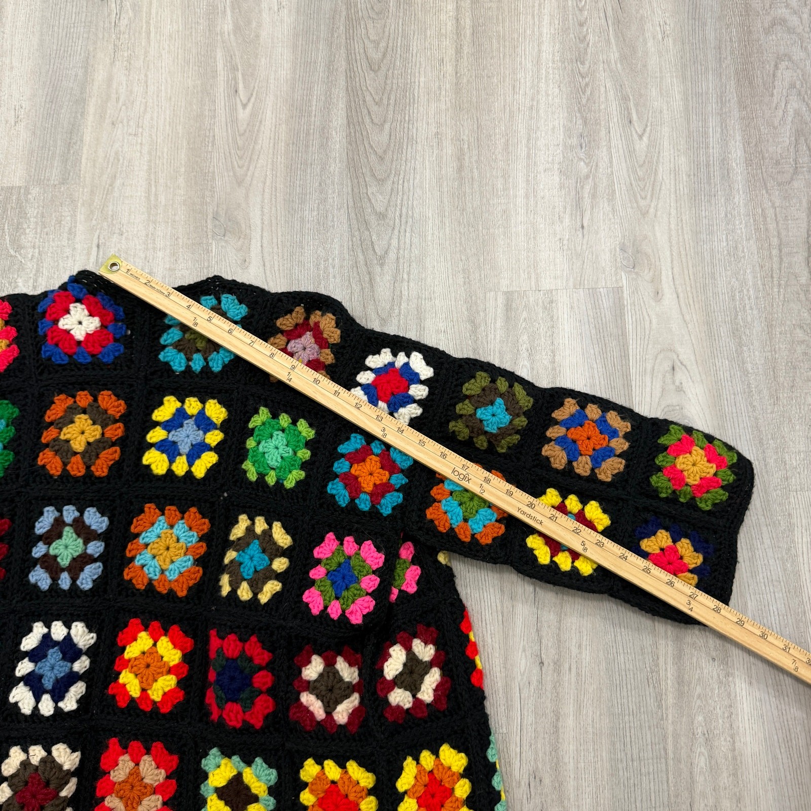 Vintage Crochet Granny Square Patchwork Floral Ca… - image 6