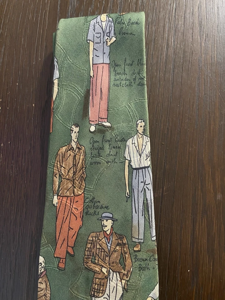 Polo Ralph Lauren Hecho a Mano en EE. UU. Vintage Ropa de Hombre Estampado Corbata de Seda Foto 2 de 4