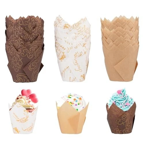 150 Stück Muffin-Formen | Ölbeständige Papier-Antihaft-Backform | Cupcake-Bac... - Bild 3 von 4