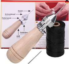 Langlauf Schuhbedarf Profi Nähahle Sattlerahle mit Ledernadel & Ledergarn - 