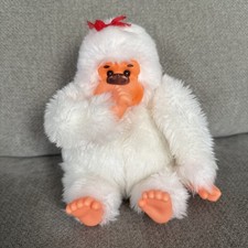 VTG Russ Baby Gonga Thumb Sucking Gorilla plush White Monkey Ape Bow CUTE