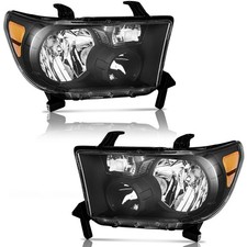 Pair Headlights For 2007-2013 Toyota Tundra 2008-2017 Sequoia Black Headlamp Pair Headlights For 2007-2013 Toyota Tundra 2008-2017 Sequoia Black Headlamp