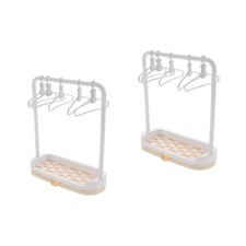  2 Sets Doll Clothes Hangers Baby Dress Rack Accessories for Dolls