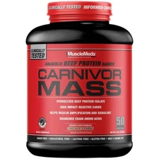 MUSCLEMEDS CARNIVOR MASS (6 LB) beef gainer protein - Pick Flavors 