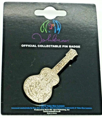Collectible Music Pins - John Lennon "Peace Love" Guitar Pin - Official Pin 2010 - Image 1 of 4