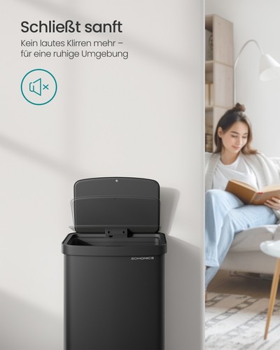 Mülleimer Küche 50 L mit Sensor Stahl Kohlefilter Softclose-Deckel - Bild 14 von 23
