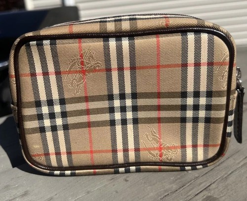 Burberry Nova Check Canvas Cosmetic Bag VERY CLEAN- NO WEAR - Cosmetic Bag - Picture 4 of 14