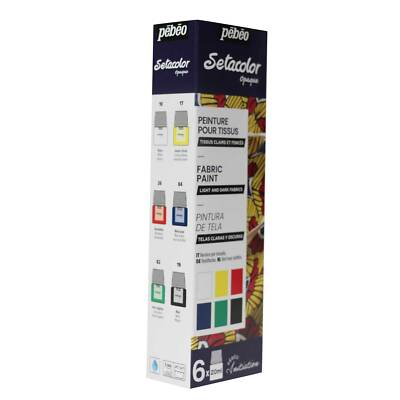 Pebeo Setacolor Deckendes Eisen Fix Stofffarbe Initiationsset 6 x 20ml